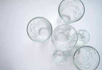 Crystal or glass goblets, wine glasses
