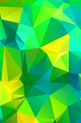 Abstract green vivid wallpaper mosaic background. Geometric triangle
