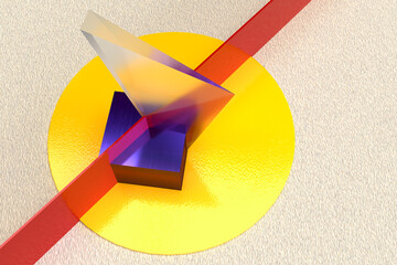 3D Illustration einer Grafik in Stil des Bauhauses inspiriert von Laszlo Moholy Nagy