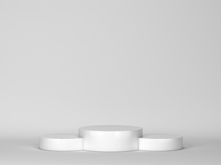 Blank white podiums