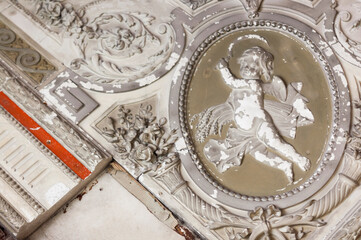 The abandoned old palace in Pilica in Poland