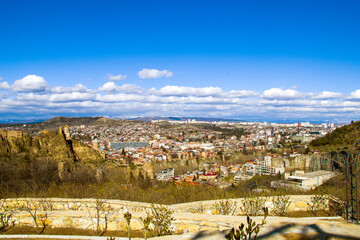 Fototapeta na wymiar Old town and landmarks, historical buildings in Tbilisi. Tbilisi cityscape.