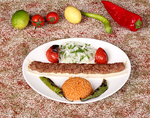 Photos of special and famous turkey barbecues for your restaurant and hotel menus urfa kebab Fresh meat barbecue