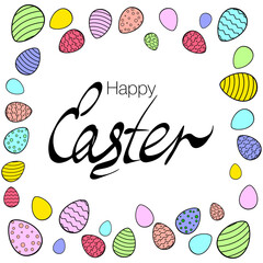Happy easter lettering illustration. Vector illustration