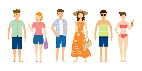 Group of People wearing Summer Clothes, Beach Concept - 423583582