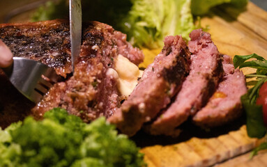 grilled meat with vegetables