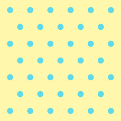 Easter pattern polka dots. Template background in blue and yellow polka dots . Seamless fabric texture. Vector illustration