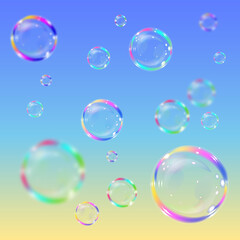 soap bubbles drifting up away into the sky