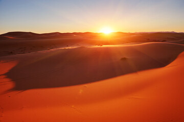 Fototapeta na wymiar Beautiful sand dunes in the Sahara desert