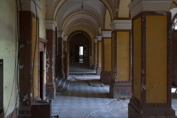 The abandoned old palace in Pilica in Poland