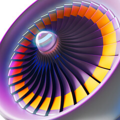 Jet engine blades close up