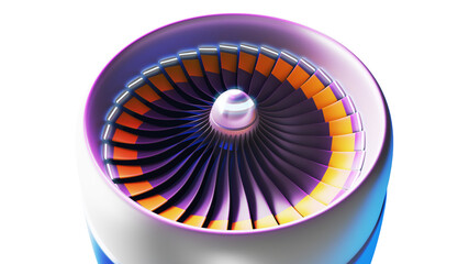 Jet engine blades close up