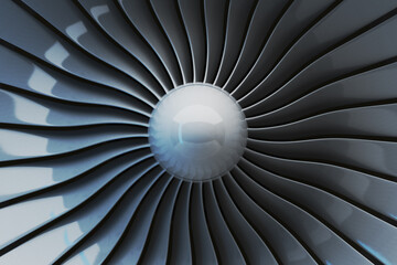 Jet engine blades close up