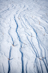 Snow dunes in the Baikal steppe