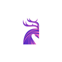 Deer logo design  animal logo  gradient logo  logo element vector