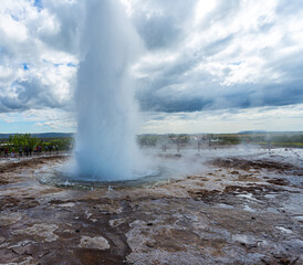 The geyser Strokkur in the Golden Circle in the south of Iceland