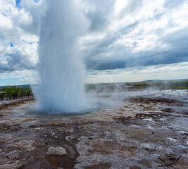 The geyser Strokkur in the Golden Circle in the south of Iceland
