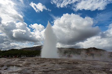 The geyser Strokkur in the Golden Circle in the south of Iceland