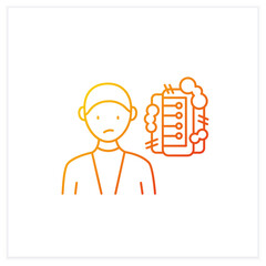Information pollution gradient icon. Contamination space supply with irrelevant, redundant, and low-value info.Isolated vector illustration.Suitable to banners, mobile apps and presentation