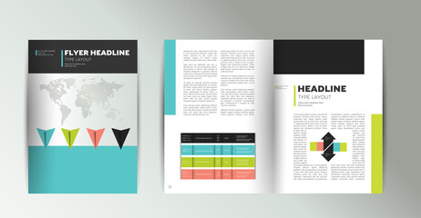 Booklet page layout. Minimalistic magazine, brochure, flyer, annual report template.