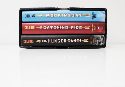Aurora, ON / Canada - July 19, 2020: Isolated photo of The Hunger Games trilogy by Suzanne Collins.