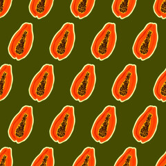 Popaya Pattern. Green Background. Vector.