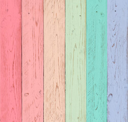 rustic looking wooden boards painted in pastel shades of red, pink, orange, green, blue and violet. background for wedding themes and rustic events in the countryside.