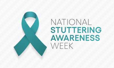 National Stuttering awareness week (NSAW) observed each year in May. it is also called stammering or childhood-onset fluency disorder. Vector illustration.