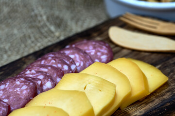 cheese and salami cut to taste and family
