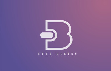B alphabet logo letter for business and company with geometric style and pastel color. Corporate brading and icon lettering with simple blue design