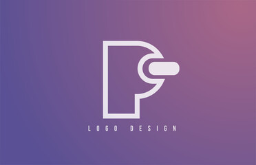 Fototapeta na wymiar P alphabet logo letter for business and company with geometric style and pastel color. Corporate brading and icon lettering with simple blue design