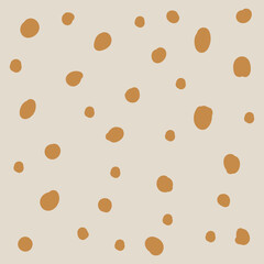 Fototapeta na wymiar Background for a postcard with gold dots. Fashion textile pattern with golden polka dots. Hand-drawn dots light background. Yellow-gold dot isolated pattern. Vector illustration