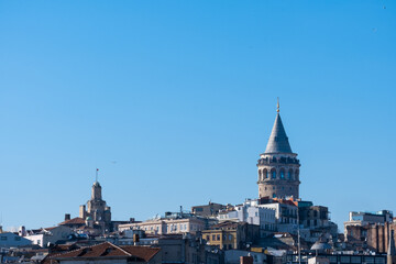 Obraz premium galata tower, historical buildings, medieval architecture, istanbul,