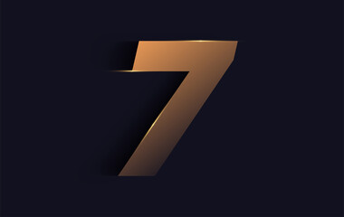 Number seven 7 vector font alphabet, modern dynamic luxury flat design for your unique elements design ; logo, corporate identity, application, creative poster etc... vector EPS.