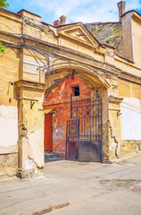 The old gates leading to residential courtyard in Odessa, Ukraine © efesenko