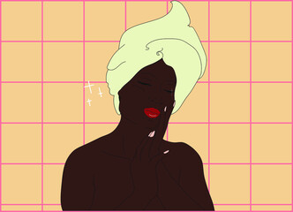 Black girl after shower