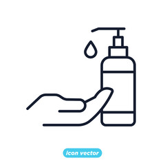 hand sanitizer icon. antiseptics disinfection symbol template for graphic and web design collection logo vector illustration