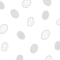 Fototapeta na wymiar Pattern with black line eggs