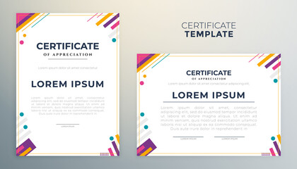 Certificate of appreciation template. Clean modern certificate. Diploma vector template.