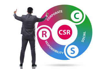 Concept of CSR - corporate social responsibility with businessma