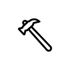Carpenter hammer icon. claw hammer outline. hammer icon illustration isolated vector sign symbol. Repair Tool Icon