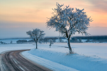 Czech winter landscape, Czech Republic, Pilsen region