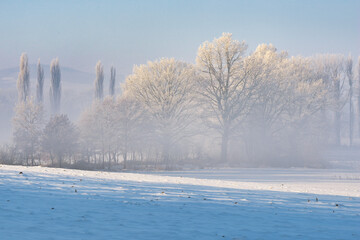 Czech winter landscape, Czech Republic, Pilsen region
