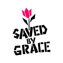 Christian illustration. Saved by Grace.