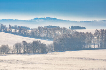 Czech winter landscape, Czech Republic, Pilsen region