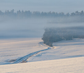 Czech winter landscape, Czech Republic, Pilsen region
