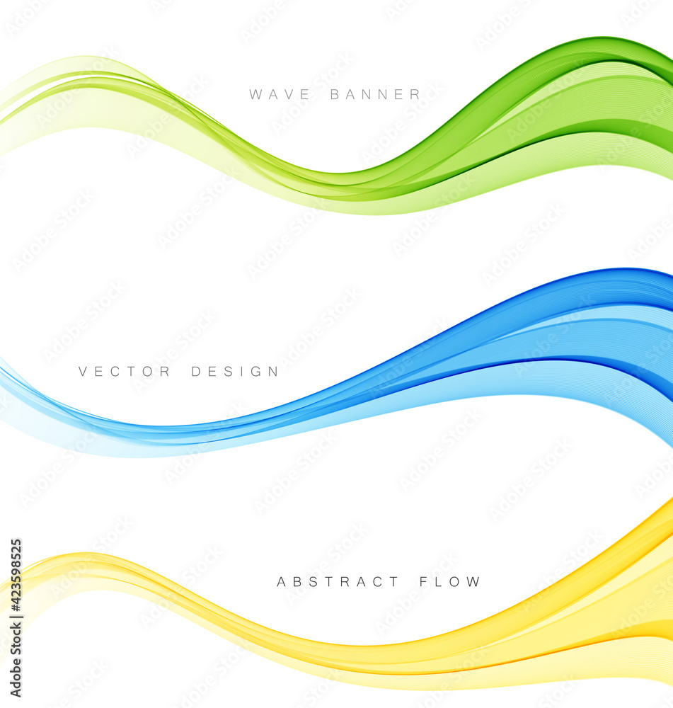 Poster Set of color abstract wave design element