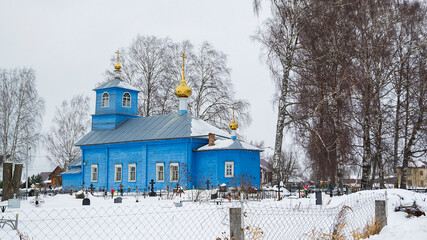 Naklejka premium rural wooden Orthodox church