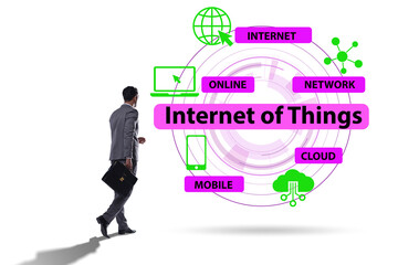 Internet of Things IOT concept with businessman