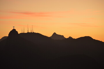 sunset over the mountains